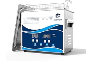 Granbo Ultrasonic Cleaner 3.2L 120W Jewelry Cleaning Ultrasonic Machine 40kHz with Heater Timer and Degassing, 110V Digital Ultrasonic Parts Cleaner for Denture Dental Oral Irrigator Parts Glasses