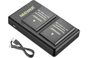 Neewer EN-EL14 EN-EL14A Battery Charger and 2-Pack Rechargeable Li-ion Batteries Compatible with Nikon D5600 D3300 D3500 D510