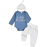 wybzd Little Brother Newborn Outfit T-Shirt Romper Top and Pants Sets Baby Coming Home Hospital Clothes Summer Clothing