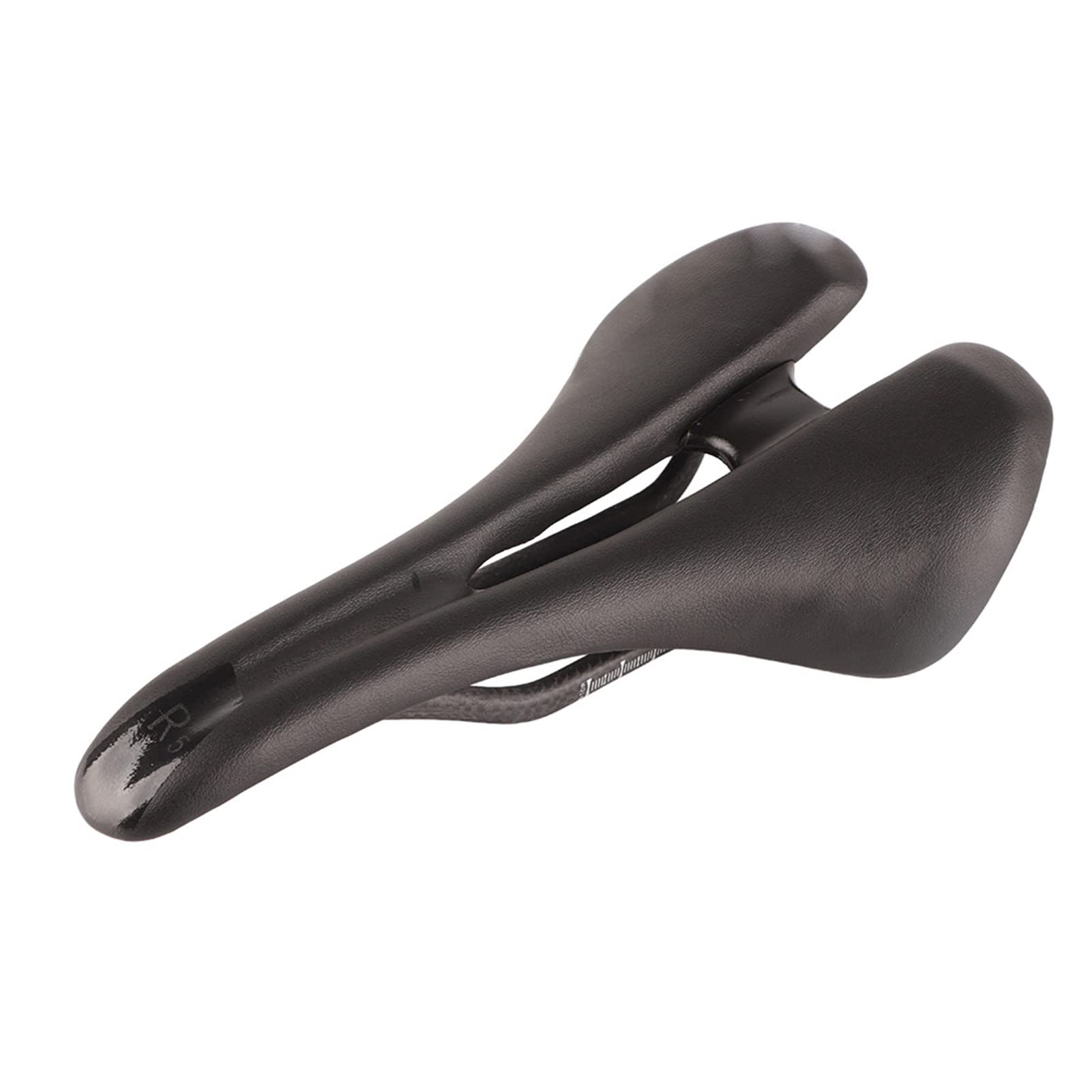 Bike Saddle, Comfortable Bike Seat, Breathable Bicycle Saddle Cushion for Men Women, Carbon Leather + PU Bicycle Saddle Replacement for Mountain Road Bike, Hollow Cycling Seat Cushion