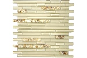 TENEDOS Premium Quality Seashells Glass Mixed Mosaic Random Pattern Wall Tile for Backsplash and Bathroom Wall Designed in Italy (12x12)