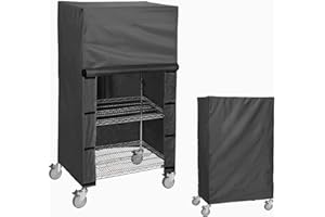 ZYSUOR Waterproof Wire Rack & Shelving Cover – Heavy Duty Storage Shelf Dust Cover, Fits 36" W x 14" D x 54" H, Nylon Buckles & Hook-and-Loop Closure (Black, No Shelves)