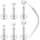 Xpircn 20G 18G 16G Threadless Push in Labret Lip Monroe Ring Nose Medusa Tragus Helix Cartilage Earrings Stud Piercing Jewelry for Women Men