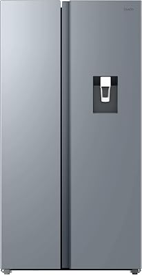 CNSQ2T918EWX, Frigorífico Side by Side, Ancho 91cm, Capacidad 523L, Motor Inverter, Total No Frost, Dispensador Agua, 2 Cajones Verduleros, Control Digital Interno, Iluminación LED, 37DB, Inox