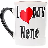 Cottage Creek Mugs - 16 oz. Large Ceramic I Love My Nene Coffee Cup - Stoneware Tea Mug Ideal for Kitchen, Home and Office Decor - Gifts for Women, Mom, Grandma, Nana, Grandparents