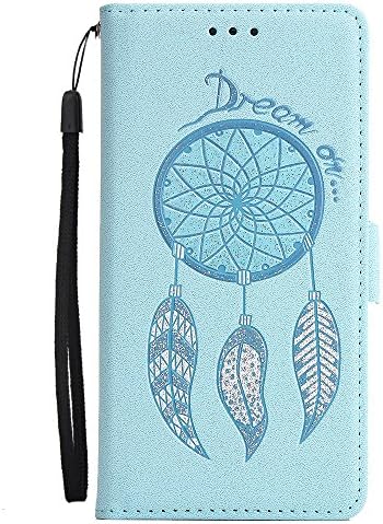 Jewby Huawei Mate 9 Case, Bling Glitter Flip Wallet Case for Huawei Mate 9 (Blue)