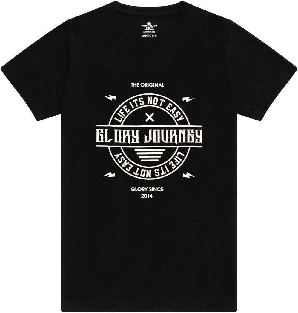 Parvenza Men's 100% Heavy Cotton Material Black T-Shirt,Smart Motivational Printed Designs,Crew Neck Jerseys Easily Washable