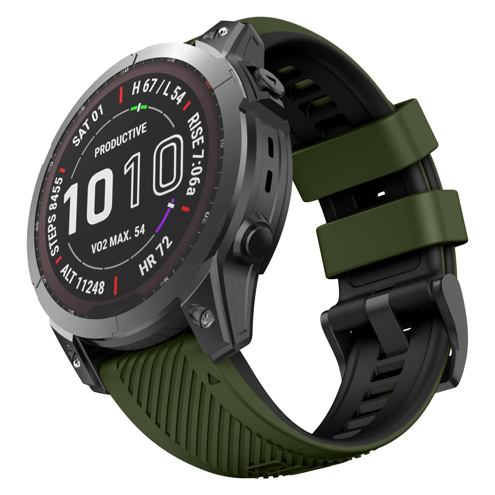 OVERSTEP for Fenix 7X/Fenix 6X/Fenix 5X, 26mm Silicone Watch Band Sport for Epix Pro 51mm/Fenix 7X Pro/Fenix 6X Gps/Fenix 5X Plus