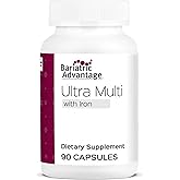 Bariatric Advantage Ultra Multivitamin with Iron - Ultra Multi with Iron - Capsule Format Multivitamin - Provides Full Complex of B Vitamins - with Vitamin C, Chromium & More - 90 Capsules