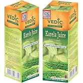 Vedic Juices Bitter Gourd (Karela) Juice | 33.8 fl oz (1000 ml) Each | Pack of 2 | Natural Herbal Beverage