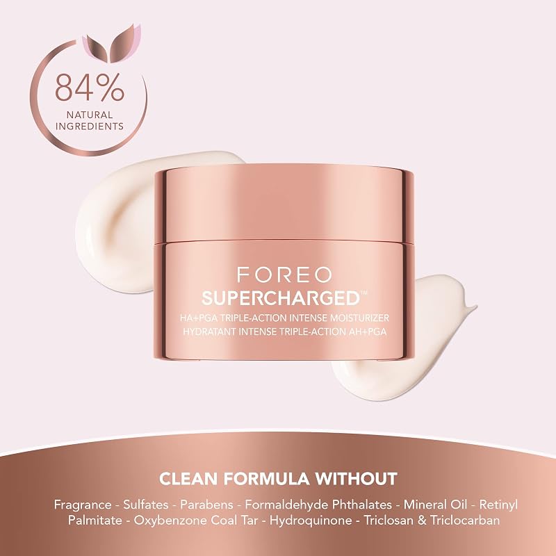 SUPERCHARGED HA+PGA Intensive Feuchtigkeitscreme mit 3x Wirkung – Anti-Falten tagescreme gesicht– Hyaluronsäure & Squalan – Vitamin E -Vegan Kosmetik – Gesichtscreme Männer und Damen – 50 ml