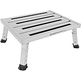 DEPSUNNY Adjustable Height Aluminum RV Step, Stable Foldable Platform Step Stool, Supports Up to 1,000 lb, Non-Slip Rubber Fe