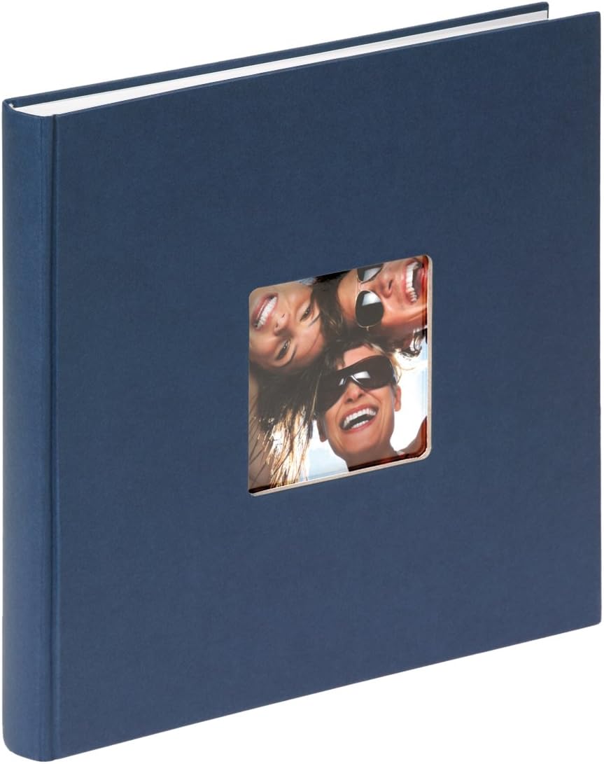 walther Design Photo Album Blue 26 x 25 cm with Cover Punching, Fun FA-205-L