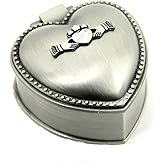 Mullingar Pewter Irish Gift for Women Jewelry Box Claddagh Heart Design 2 1/4 Inches by 1 1/4 Inches Pewter Made in Ireland