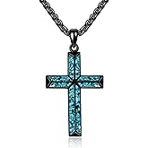 CUPENDA Cross Necklace 925 Sterling Silver Cross Pendant Necklace Faith Religious Jesus Valentine's Day Jewelry for Women Men Christian