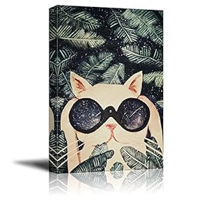 Vintage Watercolor Style Cat with a Cool Telescope...