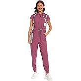 niaahinn Women Scrubs Sumpsiut - Comfortable Women's Medical Scrub Set Soft Stretch Jogger Scrub