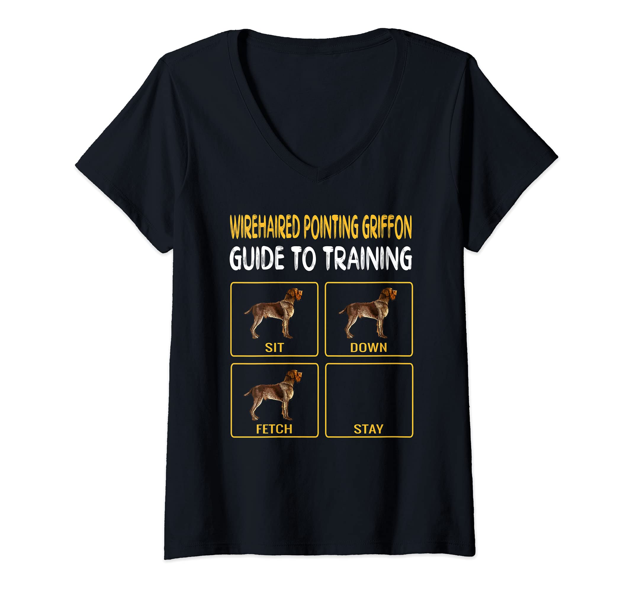 Womens Wirehaired Pointing Griffon Guide To Training Dog Obedience V-Neck T-Shirt