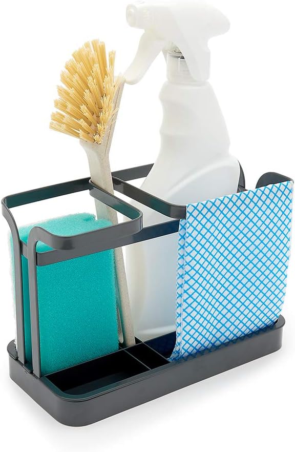 simplywire - Sink Tidy/Caddy - Retro Flat Wire Kitchen Sink Organiser - Grey