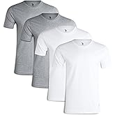 U.S. Polo Assn. Mens Crewneck Undershirts - 4 Pack Soft Cotton Crewneck Mens Undershirts Tag Free Ribbed Neck Tee Shirts Pack