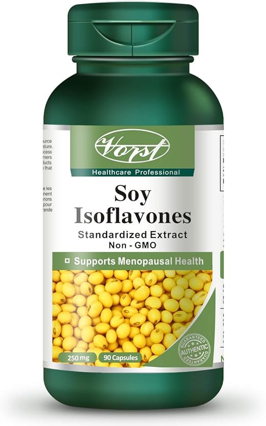 Vorst Soy Isoflavones NonGMO 250mg 90 Capsules Menopause Relief Supplement Hormone Balance Hot