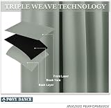 PONY DANCE Sage Green Thermal Blackout Curtains 2 Panels 46x45 Pencil Pleat view 6