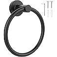 SetSail Towel Holder for Bathroom Wall Matte Black Towel Ring 304 Stainless Steel Hand Towel Holder Heavy Duty Towel Hanger f