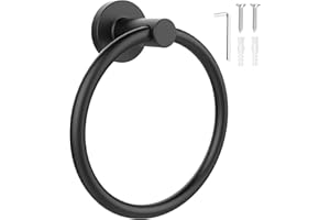 SetSail Towel Holder for Bathroom Wall Matte Black Towel Ring 304 Stainless Steel Hand Towel Holder Heavy Duty Towel Hanger f