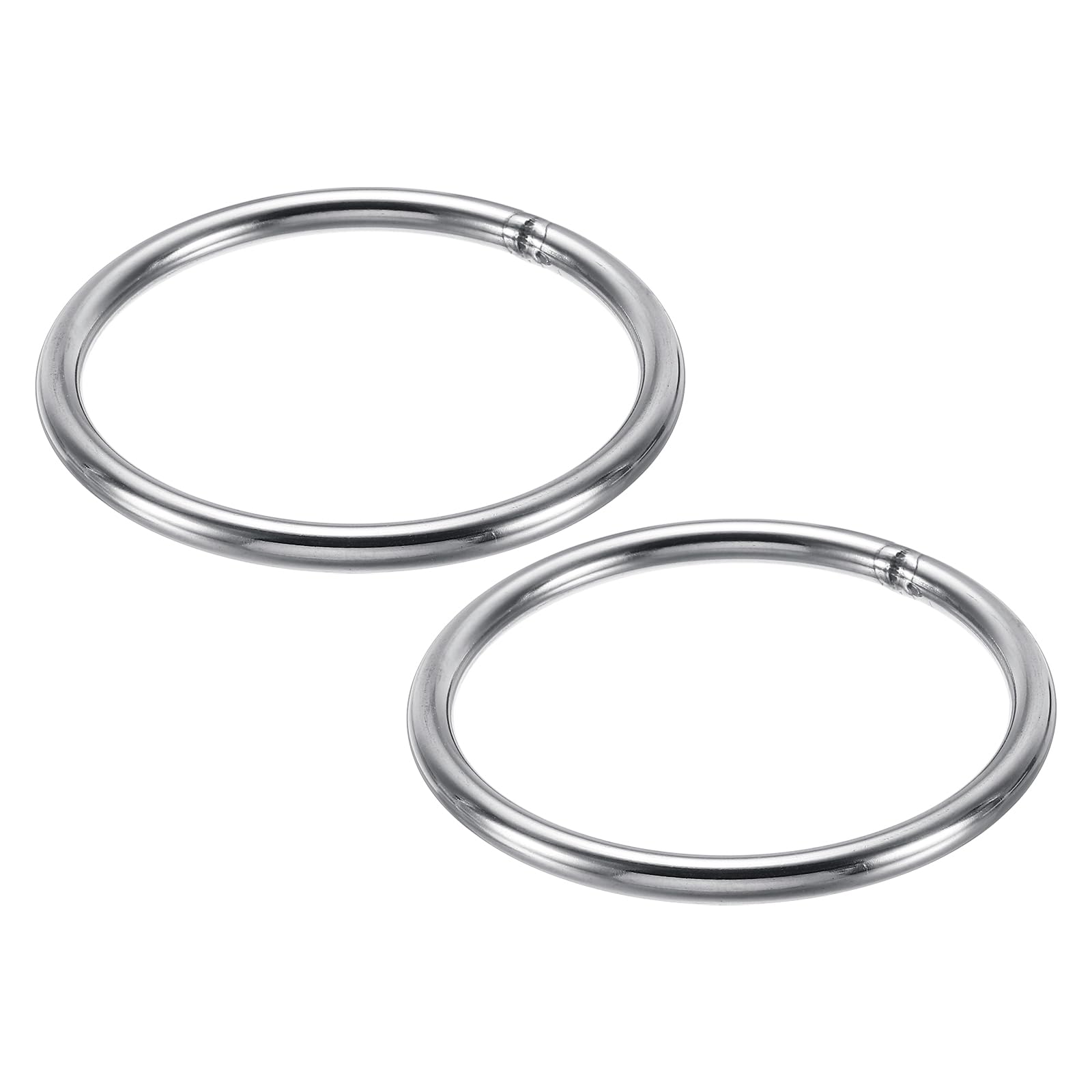 PATIKIL 44mm Metal O Rings, 2 Pack 304 Stainless Steel Round Rings for Hardware Bags Belts Hanging Baskets DIY Craft Supplies
