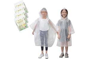 Emergency Disposable Rain Ponchos Family Pack, Rainwear for Adults & Kid-Portable for School Trips and Outdoor Events