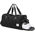Gym Bag for Men Women with Shoe Compartment,Small Travel Duffle Bags for Traveling Overnight Weekender Personal Item Travel Bag Large Sport Workout Bag Black