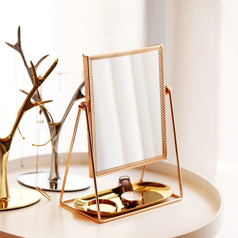 GLODEALS Makeup Vanity Mirror Decorative Makeup Mirror Rose Gold Vanity