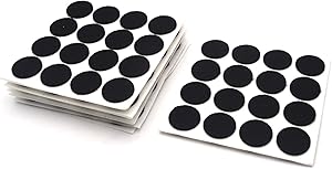 Antrader 18mm Self-Stick Furniture Round Felt Pads Wood Floor Protectors – Protect Your Hard Floors from Furniture Scratches Black 160 Pack