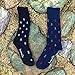 SummerTies Anchor Mens Dress Socks - White on Navy