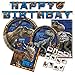 Jurassic World Party Supplies Pack for 16 Guests - Includes Paper Plates, Napkins, Banner, Tattoos by FAKKOS Design