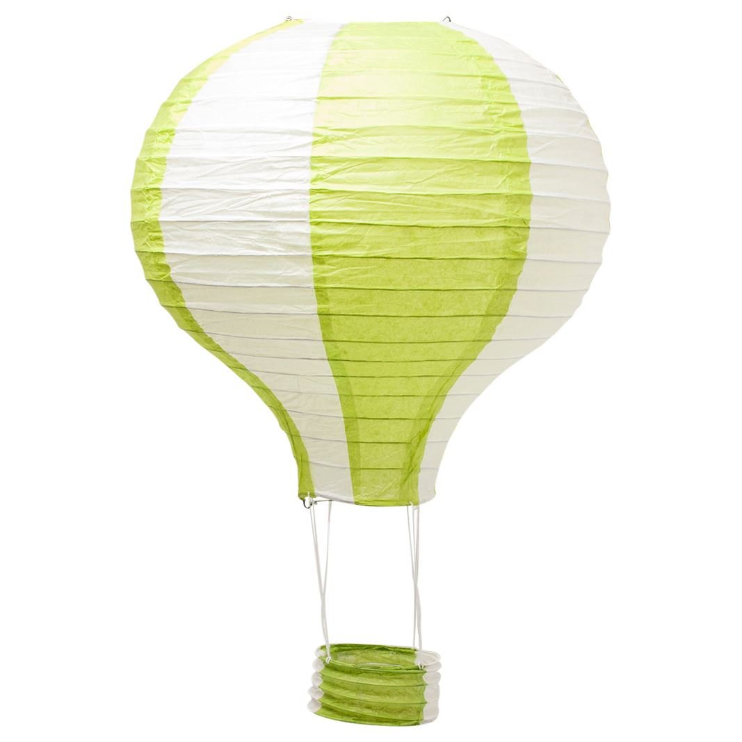 Hot Air Paper Lantern Wedding Party Decoration Craft Lamp Shade (8" (20CM), Green Stripes)