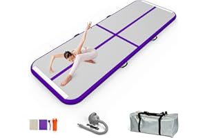 EZ GLAM 10ft/13ft/16ft/20ft Air Mat Tumble Track Inflatable Gymnastics Tumbling Track Mat with Electric Air Pump for Cheerleading/Practice/Beach/Park/Home use