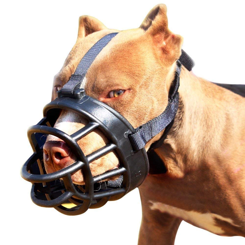 Ulalaza Basket Dog Muzzles Anti Biting Chewing Barking Adjustable Dog Muzzle for Small Medium Large Dogs