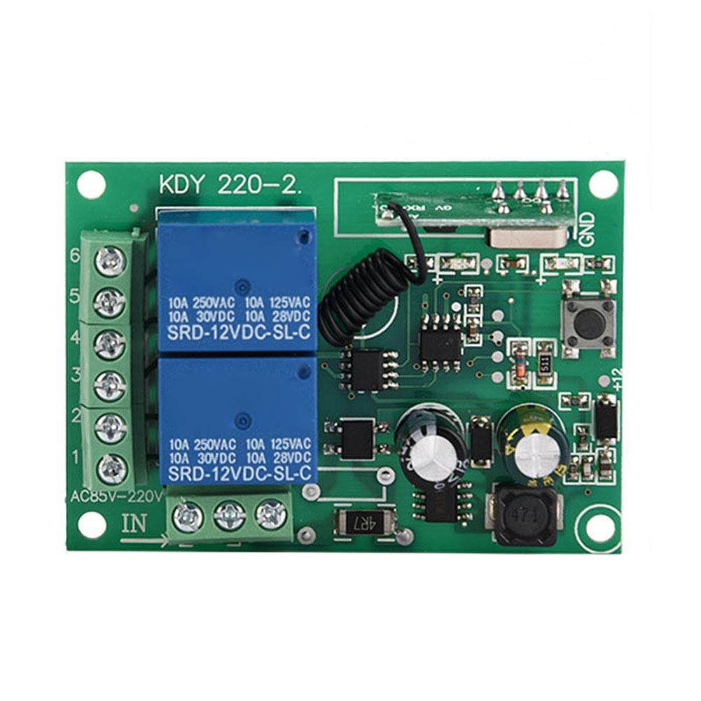 Sonew 220V 433MHz Wireless FR Remote Control Switch, 433MHZ Wireless RF Switch, Receiver Relay Switch, Transmitter Toggle Switch RF Relay (2 CH)