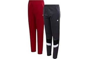 RBX Boys Sweatpants - 2 Pack Stretch Performance Tricot Activewear Boys Joggers Athletic Pants with Side Pockets (Size: 5-20)