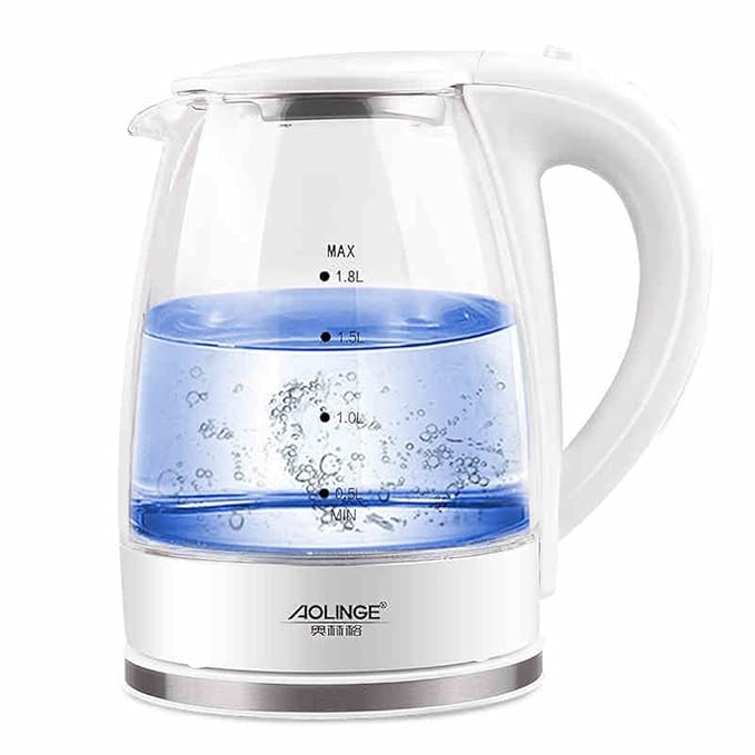 Djyyh Electric Kettle Glass, 1850W Quiet Illuminated Glass Tea Kettle