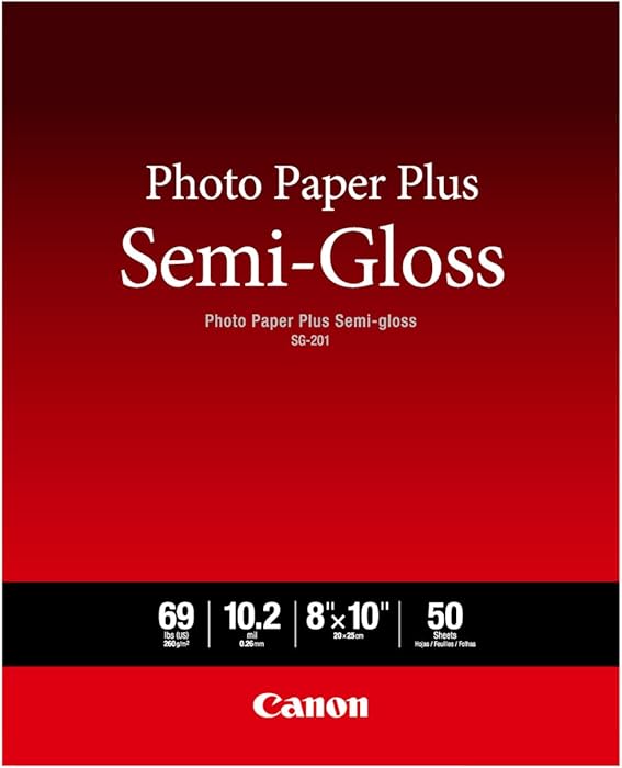 Canon Photo Paper Plus Semi-Gloss 8" x 10" (50 Sheets) (SG-201 8X10)