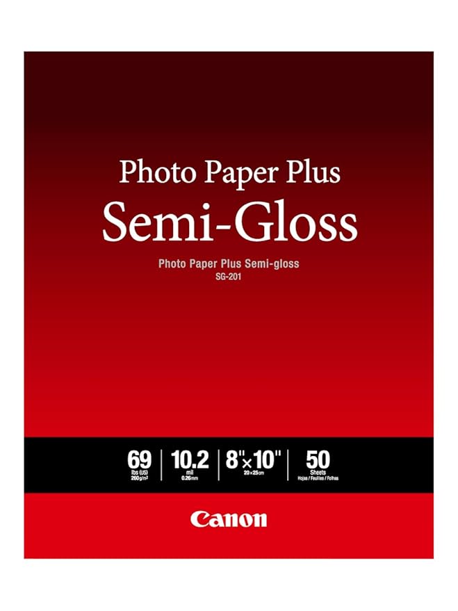 Canon Photo Paper Plus SemiGloss 8" x 10" (50 Sheets) (SG201 8X10