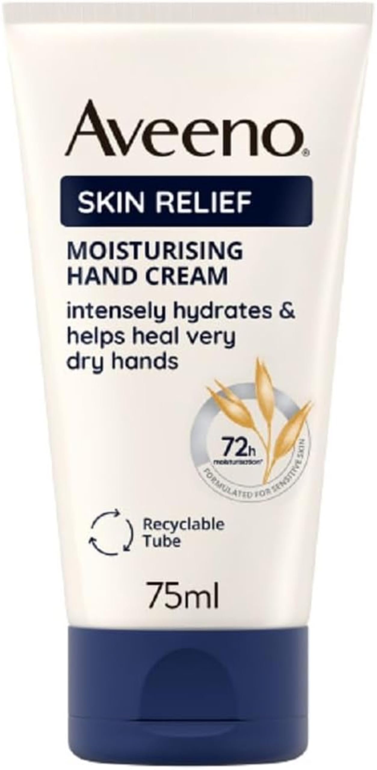 Aveeno Skin Relief Hand Cream Moisturiser for Very Dry Skin 75 ml Pack of 2 with Soothing Triple Oat Complex and Shea Butter for Intense Hydration and Skin Barrier Protection