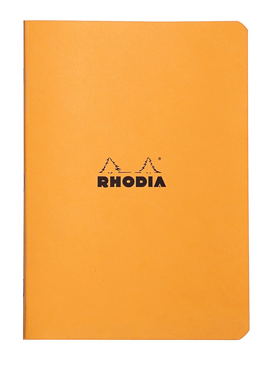 Rhodia Staplebound Orange Lined Notebook 14.8 X