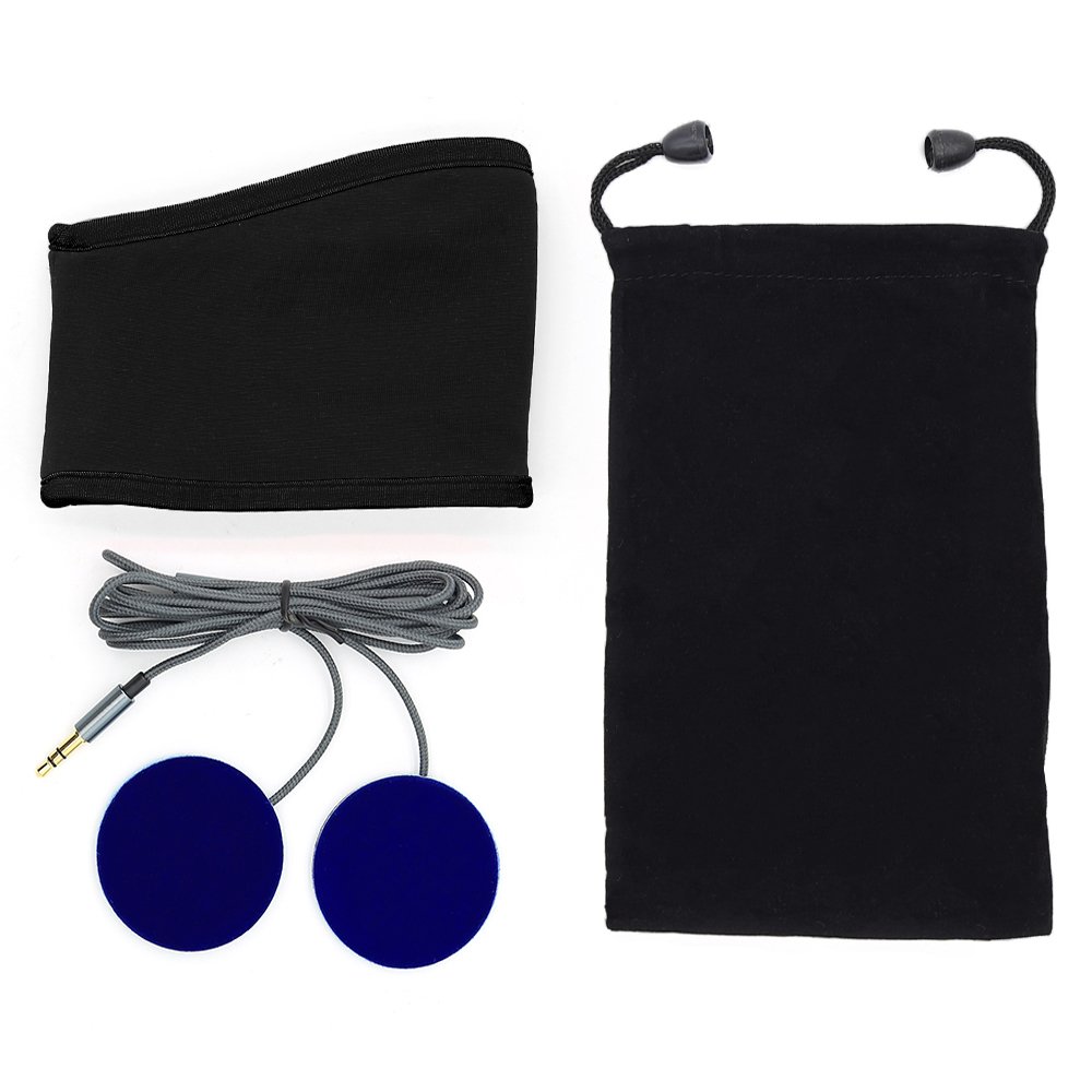 Sleep Mask Headphones, Ultra Thin Speakers, Muffler Noise Reduction Anti-Snoring Sleeping Headphones Multipurpose for Eye Masks and Headbands (black)