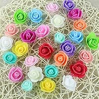 Duduer 60 Pcs Artificial Pe Foam Roses Flowers Heads,Handmade Decorative Flower,12-Color Artificial Flower Head.for Vase Decorations,Wedding Decorations,Bridal Showers and DIY Crafts (12 Color)