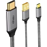 HDMI to USB-C Adapter Cable 6.6FT 4K60Hz for AR Glasses &amp; Displays | Compatible with XREAL, Nreal, RayNeo &amp; Rokid,PS5, Xbox, Switch &amp; Steam Deck Dock,,Plug &amp; Play with Stable Audio &amp; Video
