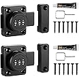 2PCS Mechanical Keyless Black Cabinet Door Latch Lock, Zinc Alloy Password Drawer Lock, One-Way Combination Latch, for Bedroom, Office, Drawer