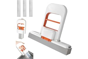 Mini Foldable Desktop Mop, Mini Mop for Small Spaces, One-Hand Squeeze Handle & Reusable Head, Wet and Dry Use Perfect for Ki